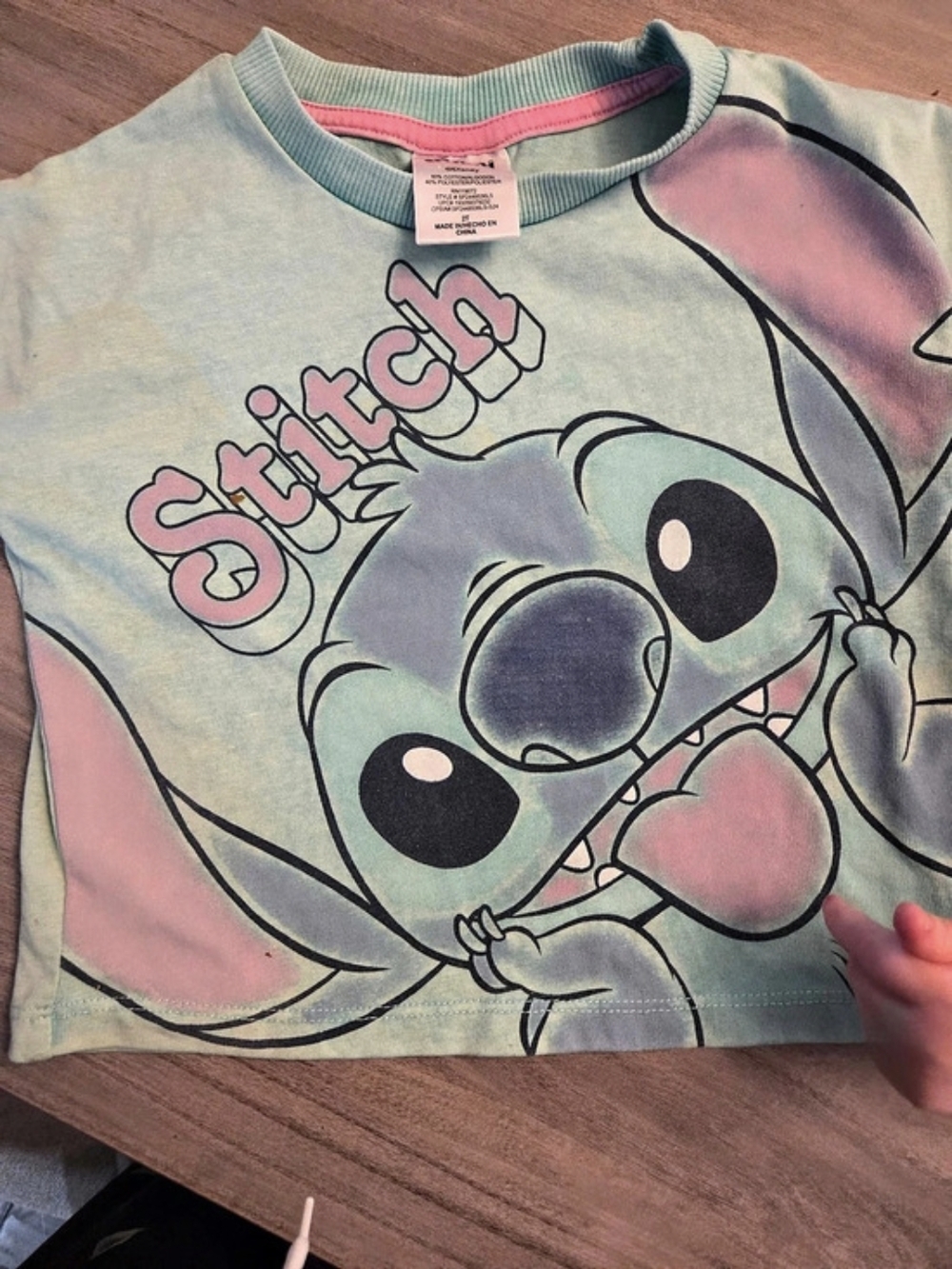 Disney Stitch Graphic Tee Blue & Pink Girls 2T